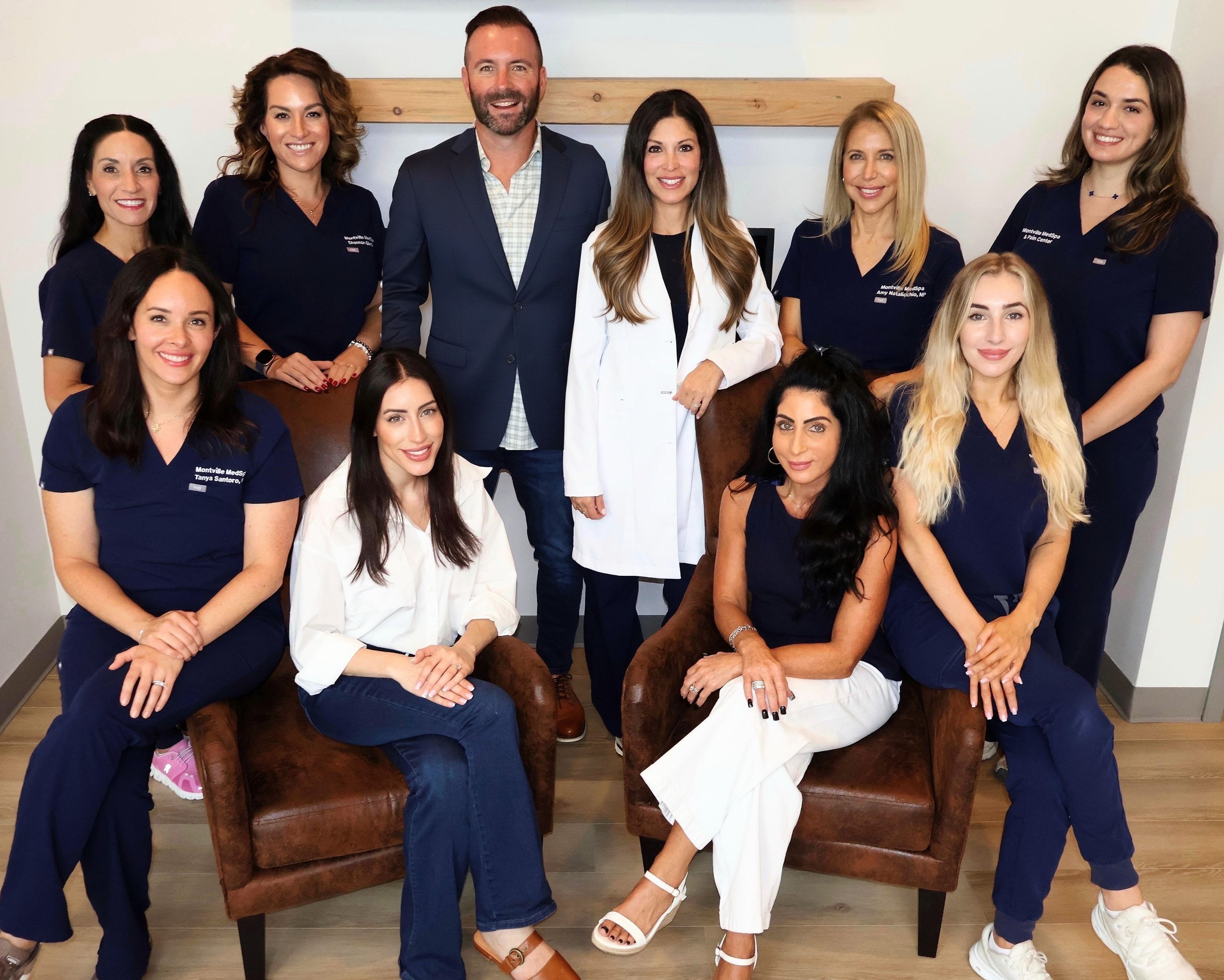 The Montville MedSpa & Pain Center team together in the practice's office in Montville, NJ