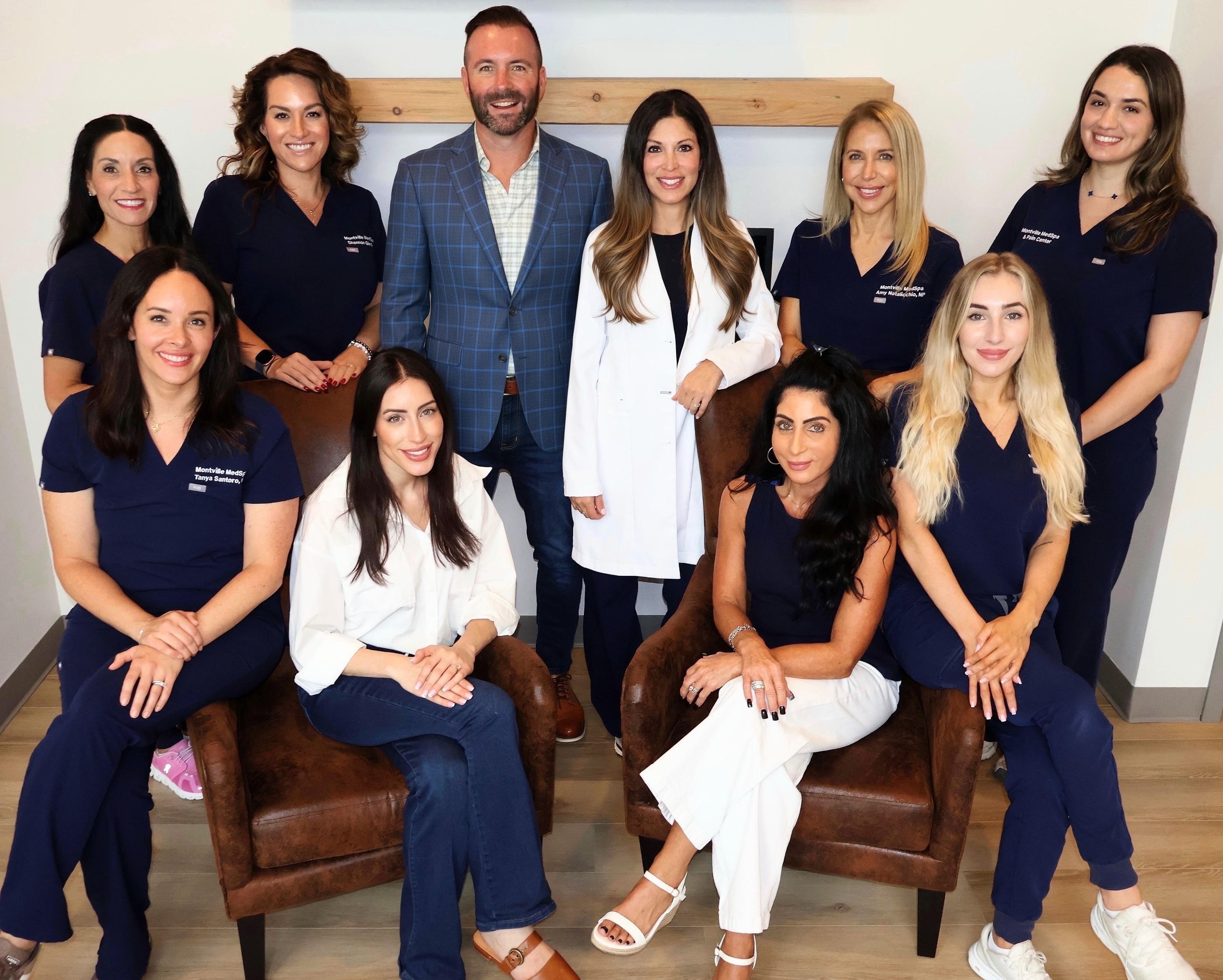 The Montville MedSpa & Pain Center team together in the practice's office in Montville, NJ