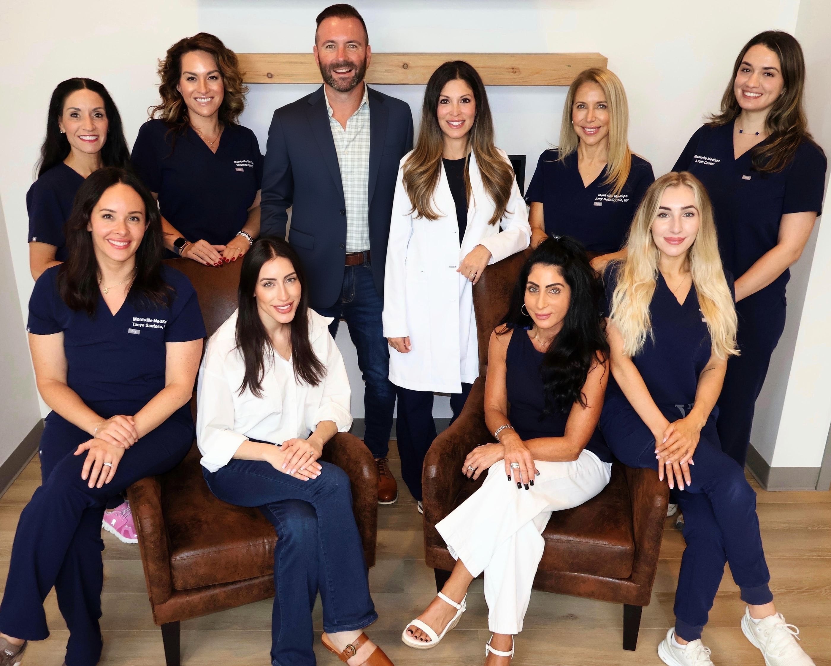 The Montville MedSpa & Pain Center team together in the practice's office in Montville, NJ
